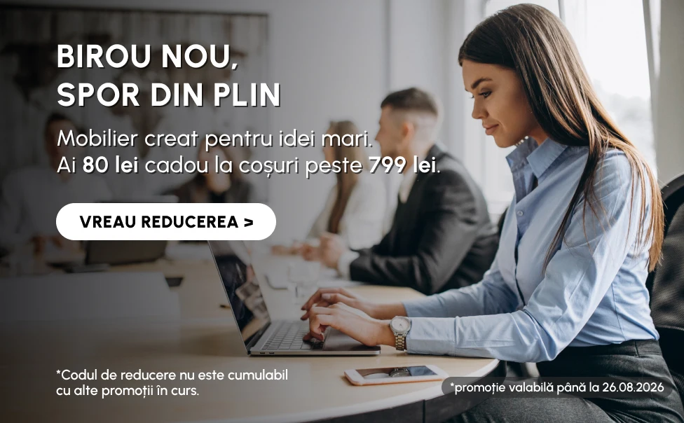 80 lei cadou la coșuri de peste 799 lei, folosind codul OFFICE80.
