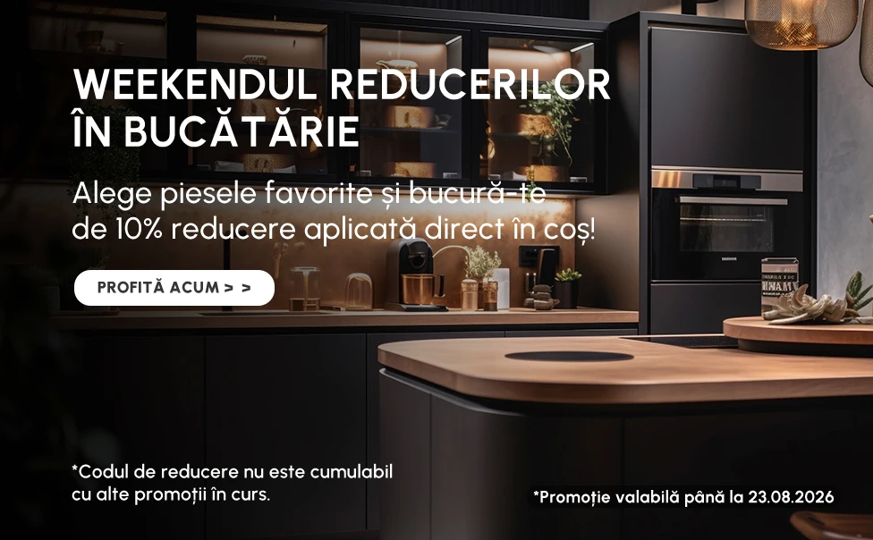 În weekend ai -10% reducere la mobilierul de bucătărie. Cod: COOK10