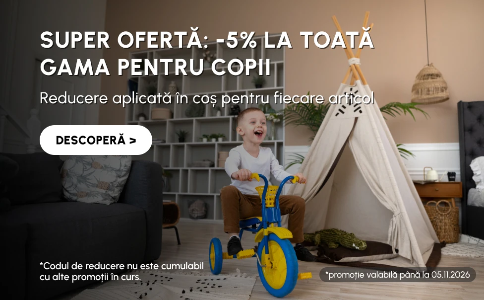 <span style="white-space:normal;">-5% reducere la toate produsele din categoria Pentru copii</span>