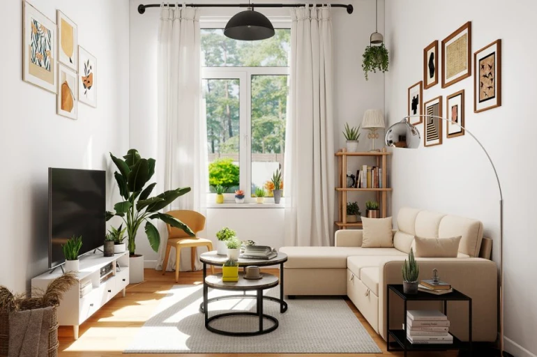 Amenajare living mic: mobilier multifuncțional pentru spații sub 18 mp