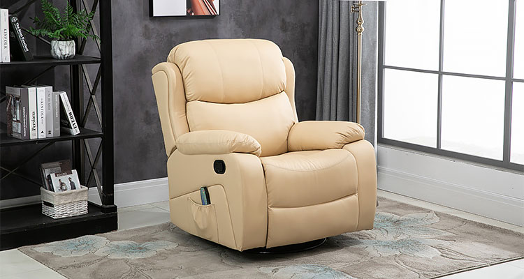 White Leather Reclining Chair 