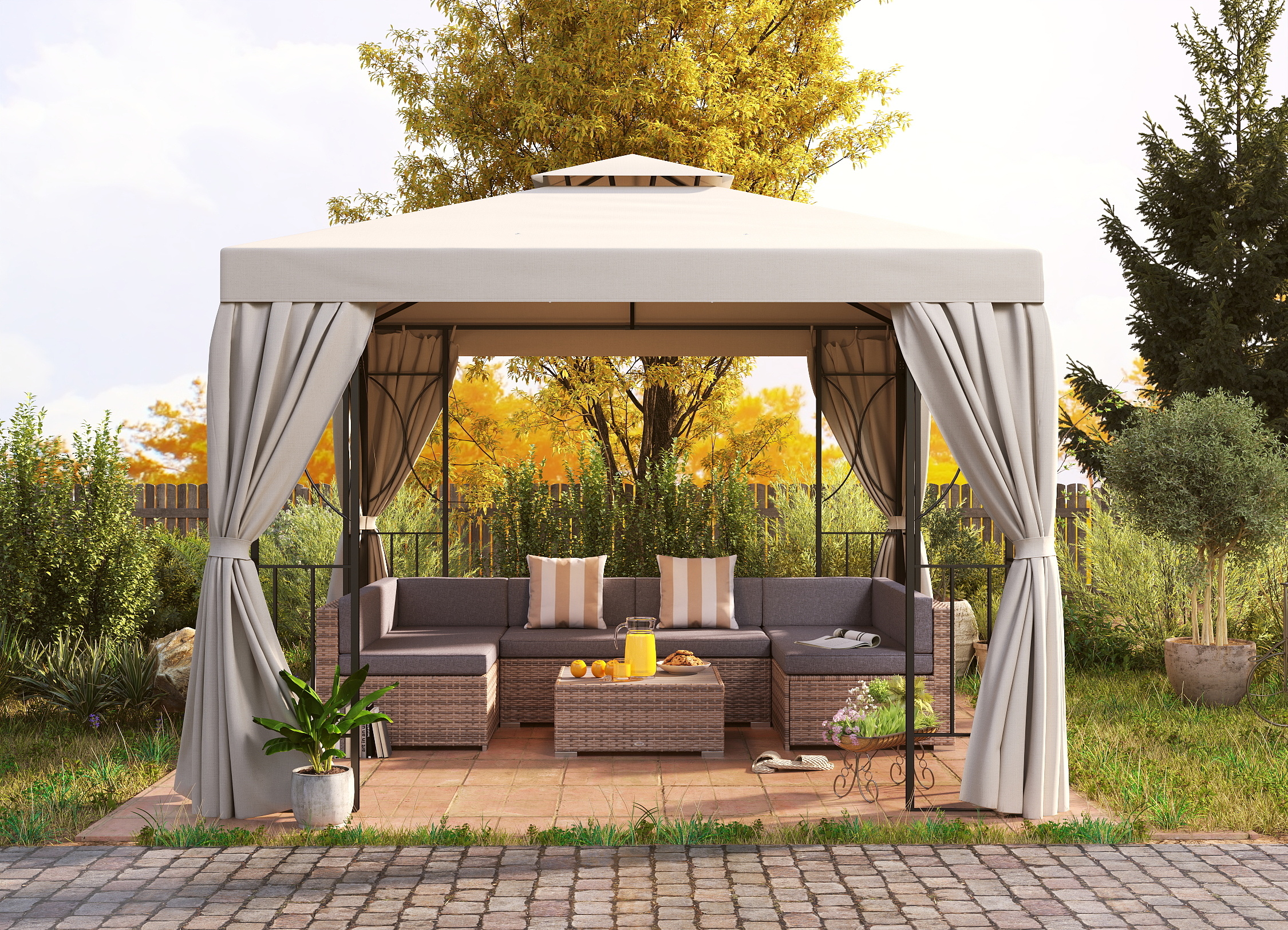 RELAX IN STYLE WITH OUR GAZEBO LOUNGE SET