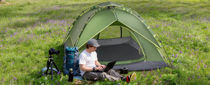 Instant-setup camping tent