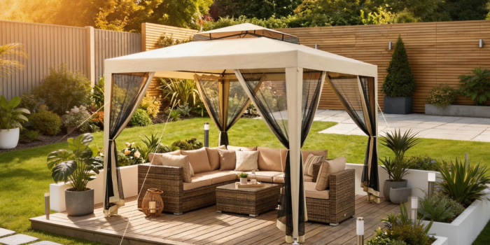 Gazebo with mosquito nets
