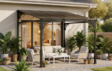 Garden wall pergola