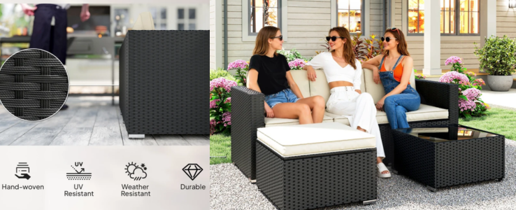 Rattan patio furniture set