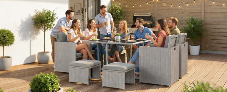 Rattan patio dining set