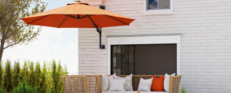 Wall mounted parasols