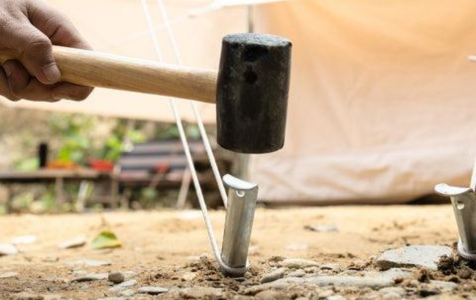 Ground stakes — Securing to soft ground