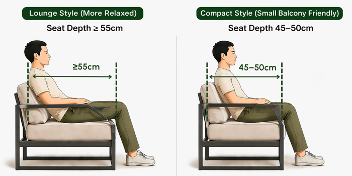 
2️⃣ Seat Depth — Comfortable or Cramped? 