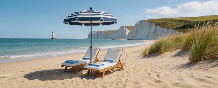 Beach umbrellas for easy shade