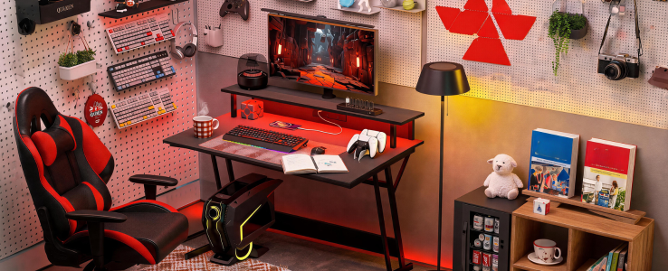 LED DESK WITH CHARGING