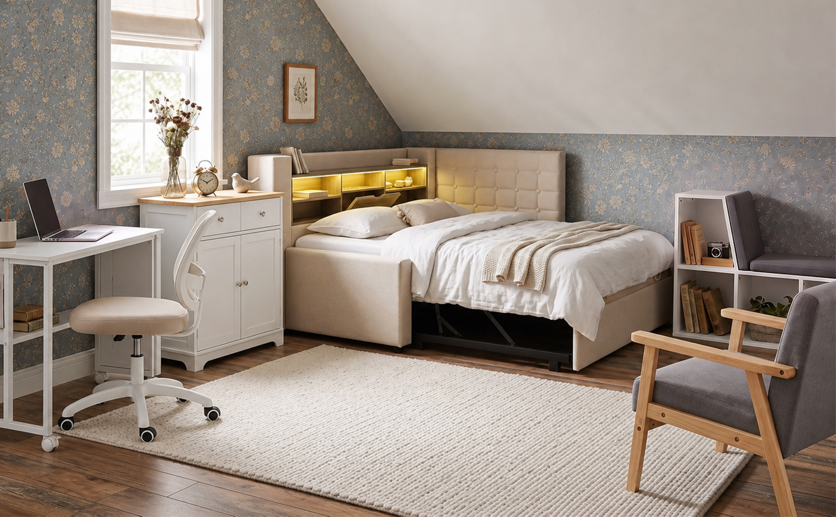 COSY BEDROOM WITH SMART STORAGE