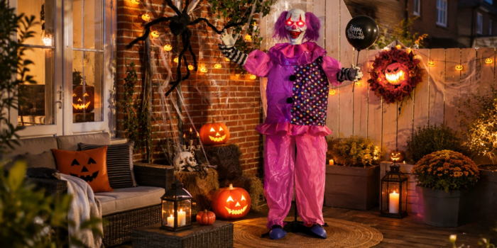 Scary animated clown decoration