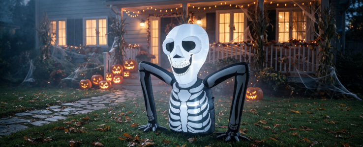 Inflatable ground crawling skeleton