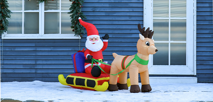 SANTA AND REINDEER SLEIGH