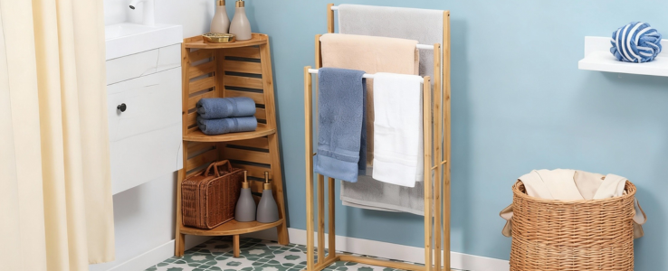 BAMBOO TOWEL RACK