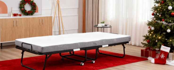 FOLDABLE BED WITH WHEELS