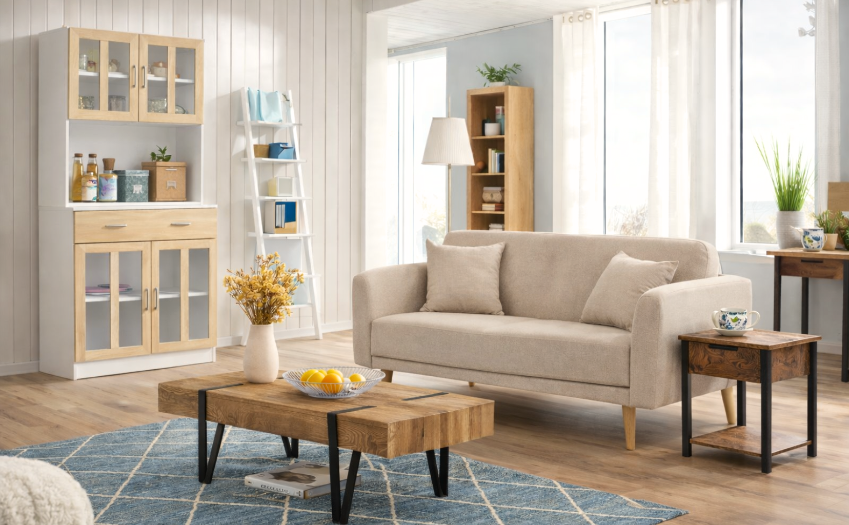 A CALM LIVING ROOM, THOUGHTFULLY PUT TOGETHER