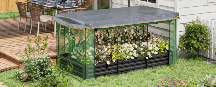 RAISED BEDS WITH PROTECTIVE COVERS