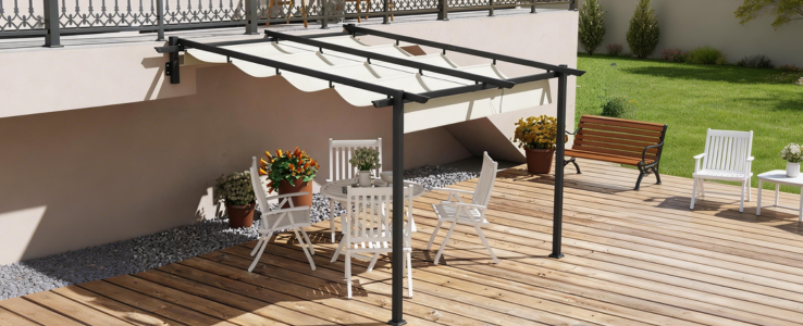 Garden wall pergola 