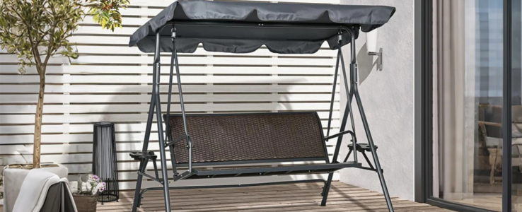 Outdoor steel & Rattan swing chair