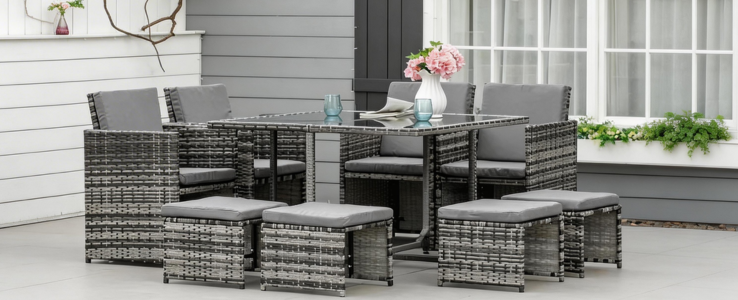 Rattan patio dining set