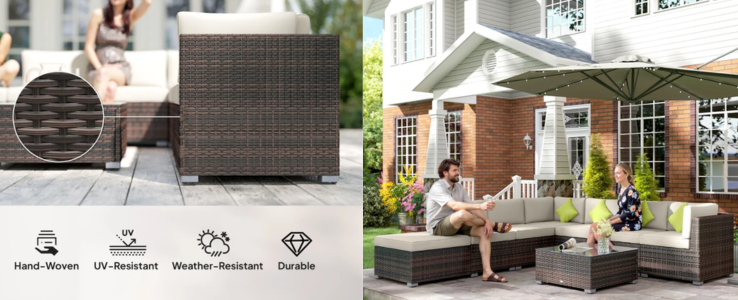 Rattan patio furniture set