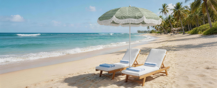 Beach umbrellas for easy shade
