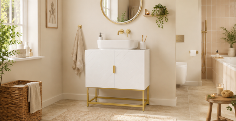 
Moisture-resistant bathroom furniture