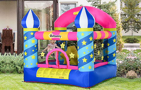 Selbstaufblasende Hüpfburg