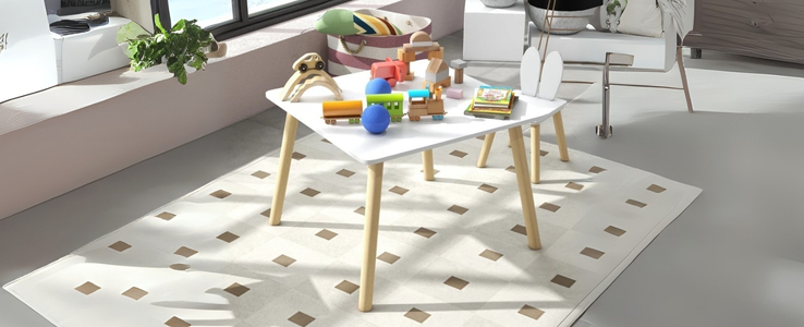 Kinder-Tisch- und 2-Stühle-Set skandinavisches Design