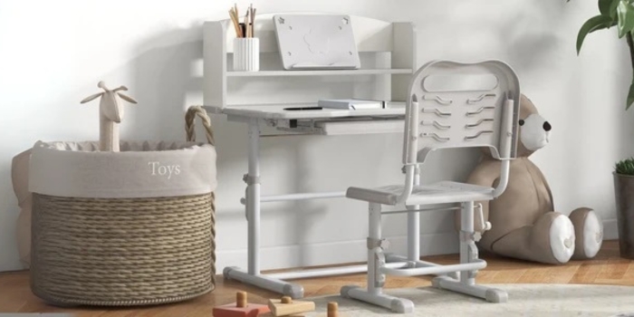 Verstellbares Schreibtisch- und Stuhl-Set