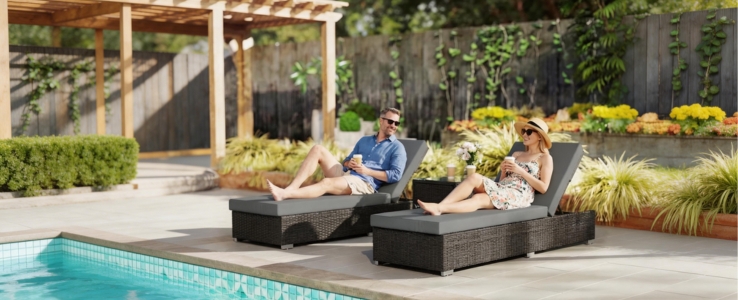 Polyrattan-Sonnenliege