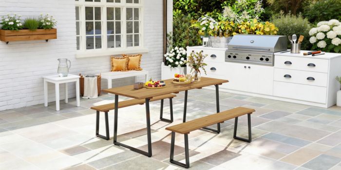 

Houten meubelen die opgaan in je omgeving