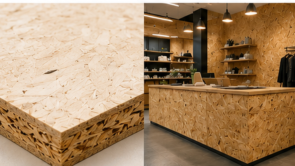OSB (Oriented Strand Board, vor allem für gewerbliche Bereiche): entwickelt zur Verbesserung der Rohstoff- und Struktureffizienz gegenüber Sperrholz