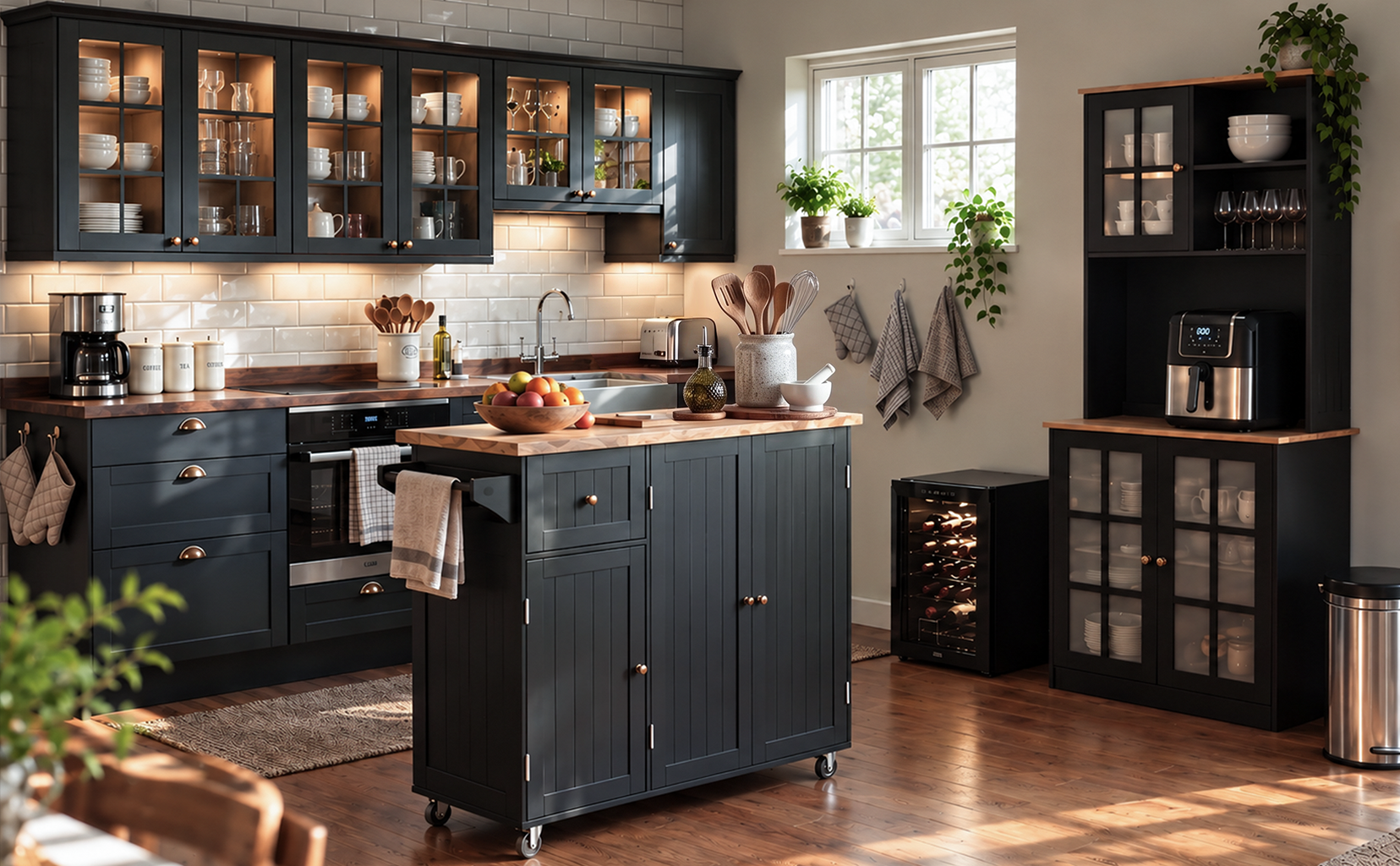 Elegante opbergruimte voor dagelijks koken