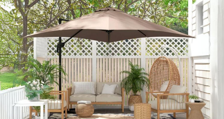 Ombrellone decentrato