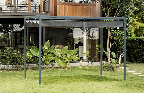 Pergola de jardin élégante à toit coulissant