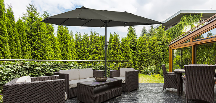 Grand parasol à double toile