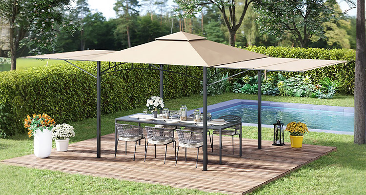 Gazebo spacieux à double auvents