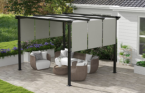 Pergola chic bicolore avec toit rétractable