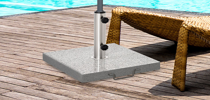 Base de parasol élégante en granit
