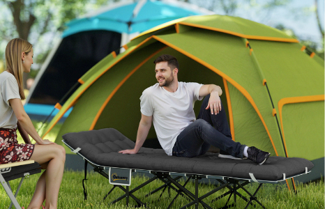 Replié, transporté, prêt à dormir