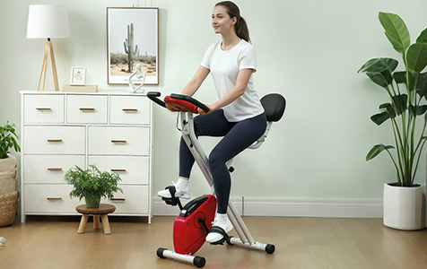 Vélo d’appartement pliable avec 8 niveaux de résistance.