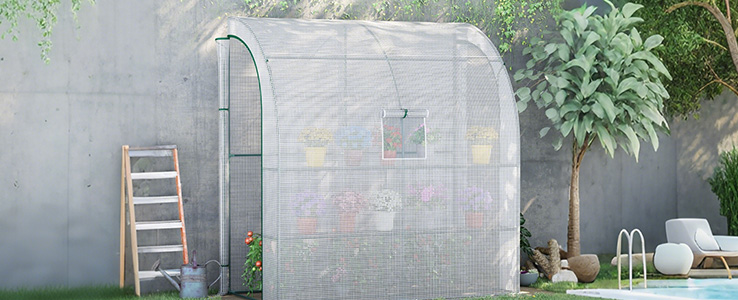 Serre PE avec étagères, idéale pour balcons et petits jardins