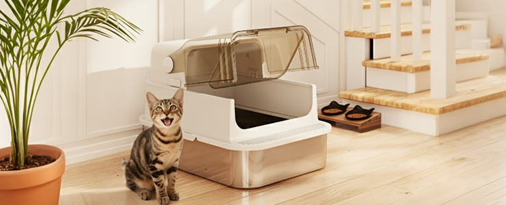 Bac à litière pour chat — Intimité et propreté réunies