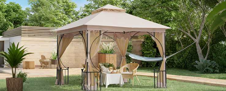 Tonnelle à toit souple