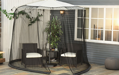 Dites adieu aux invités indésirables : Moustiquaires pour parasol