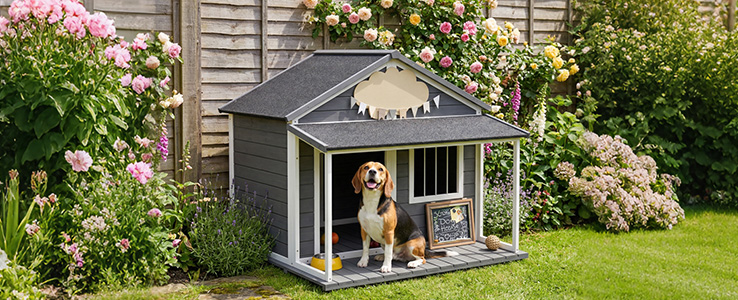 Niche d'intérieur et d'extérieur pour chien